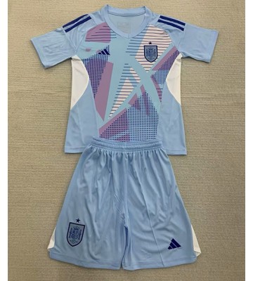 Spain Goalkeeper Replica Home Stadium Kit for Kids Euro 2024 Short Sleeve (+ pants)